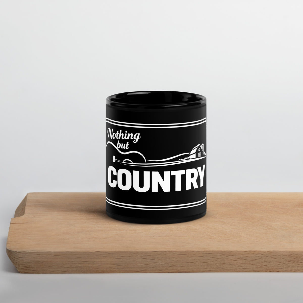 Black Glossy Mug "Nothing but Country"