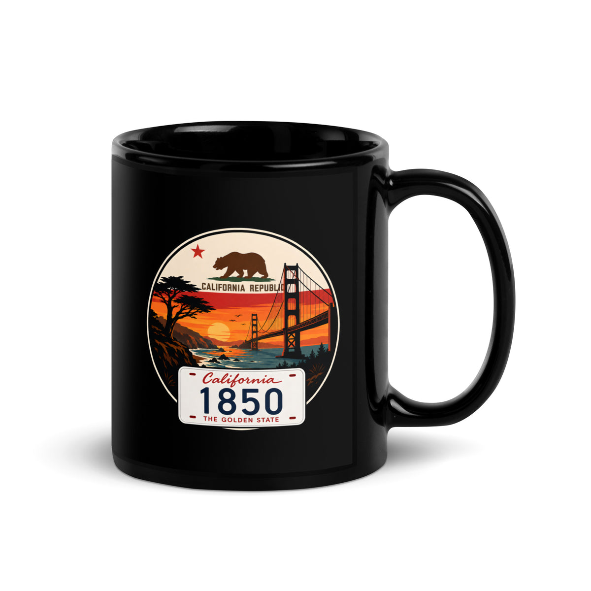 California Black Glossy Mug