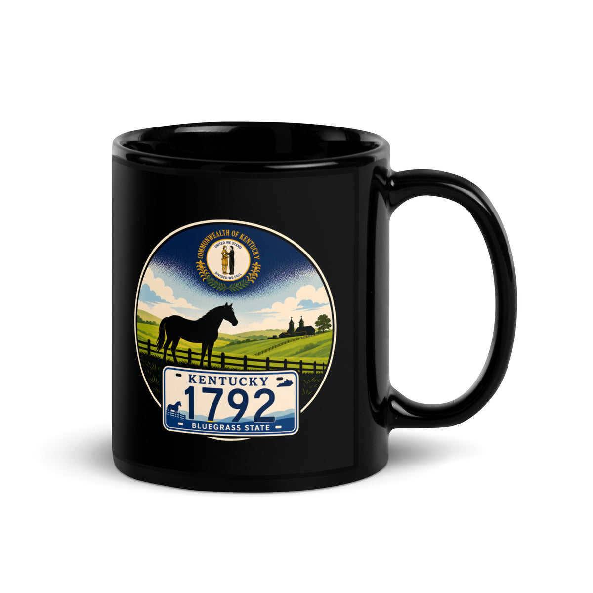 Kentucky Black Glossy Mug