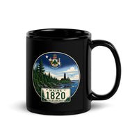 Maine Black Glossy Mug