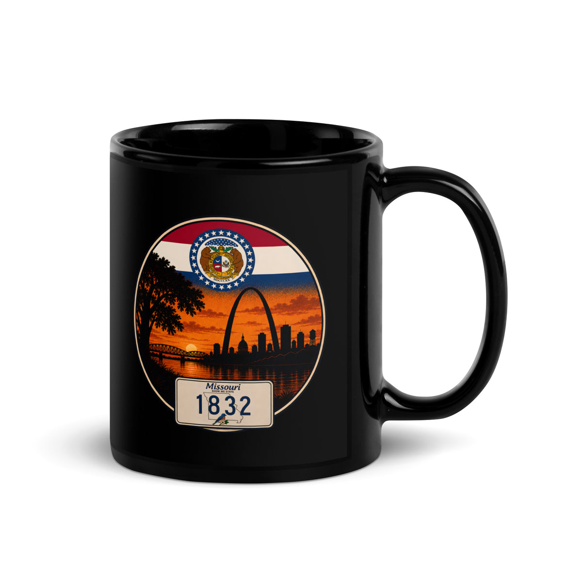 Missouri Black Glossy Mug