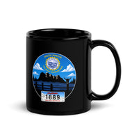 South Dakota Black Glossy Mug