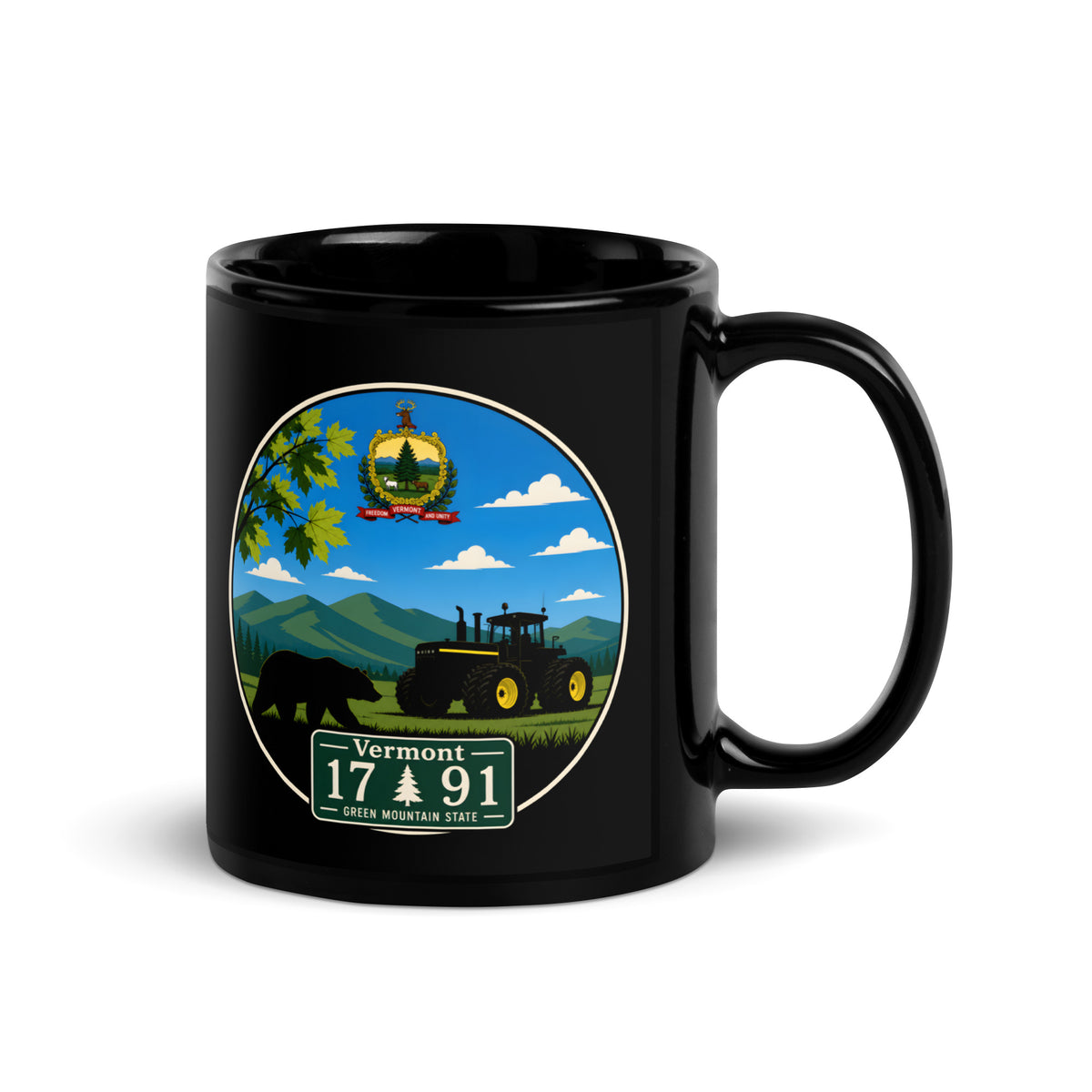 Vermont Black Glossy Mug