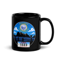 South Dakota Black Glossy Mug