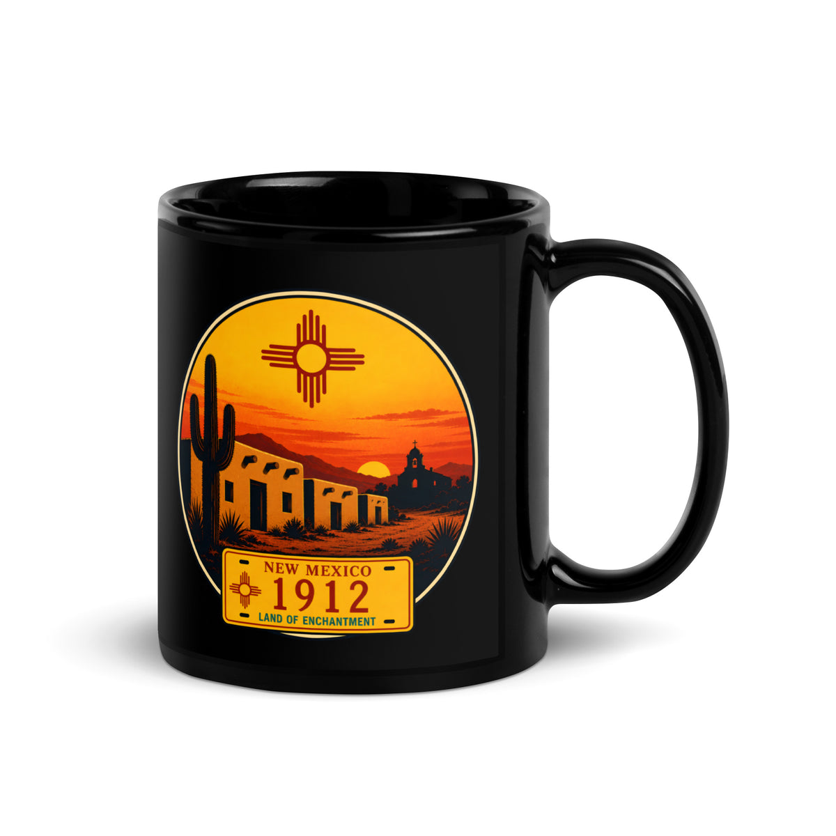 New Mexico Black Glossy Mug