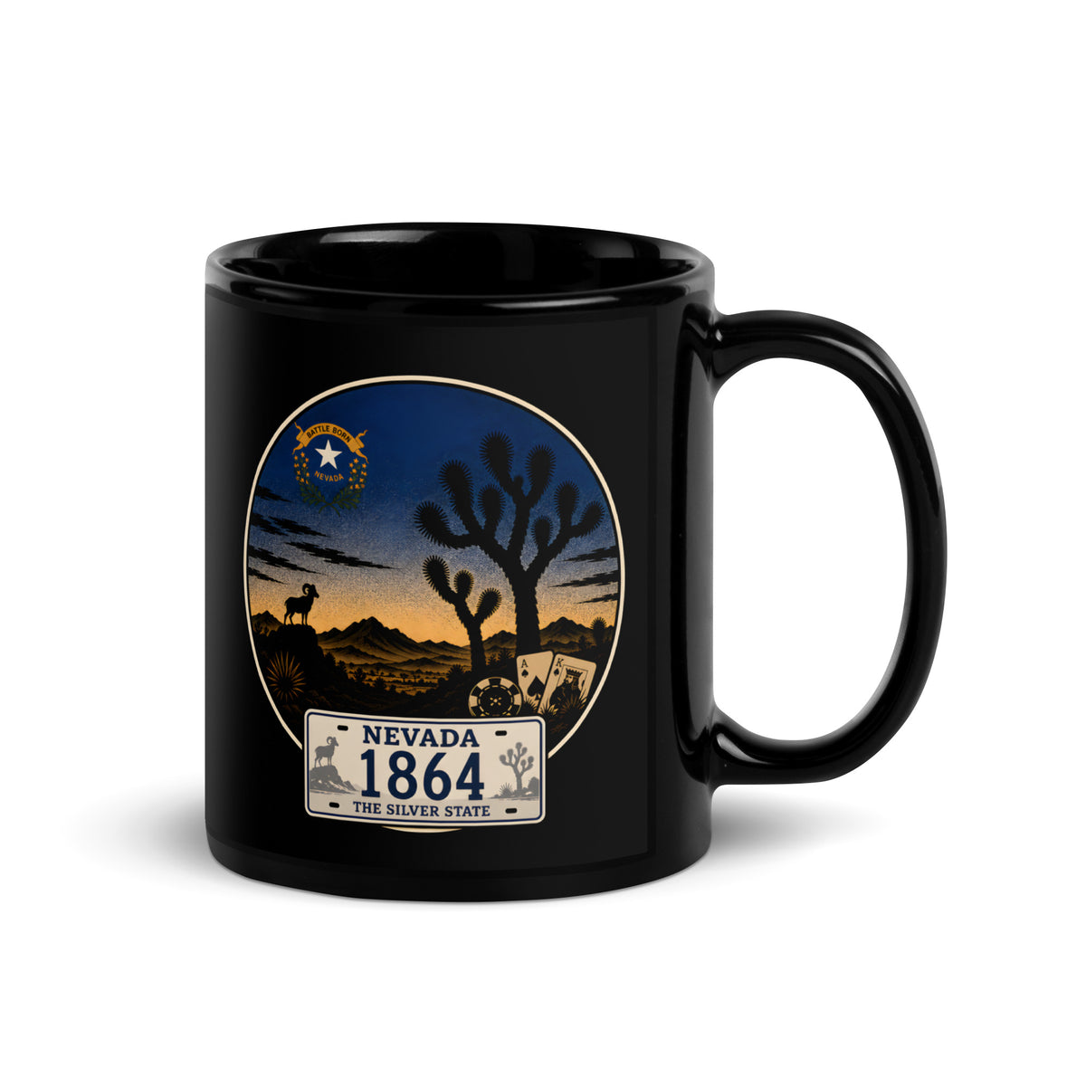 Nevada Black Glossy Mug