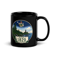 Maine Black Glossy Mug