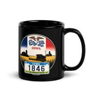 Iowa Black Glossy Mug