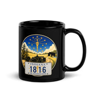 Indiana Black Glossy Mug