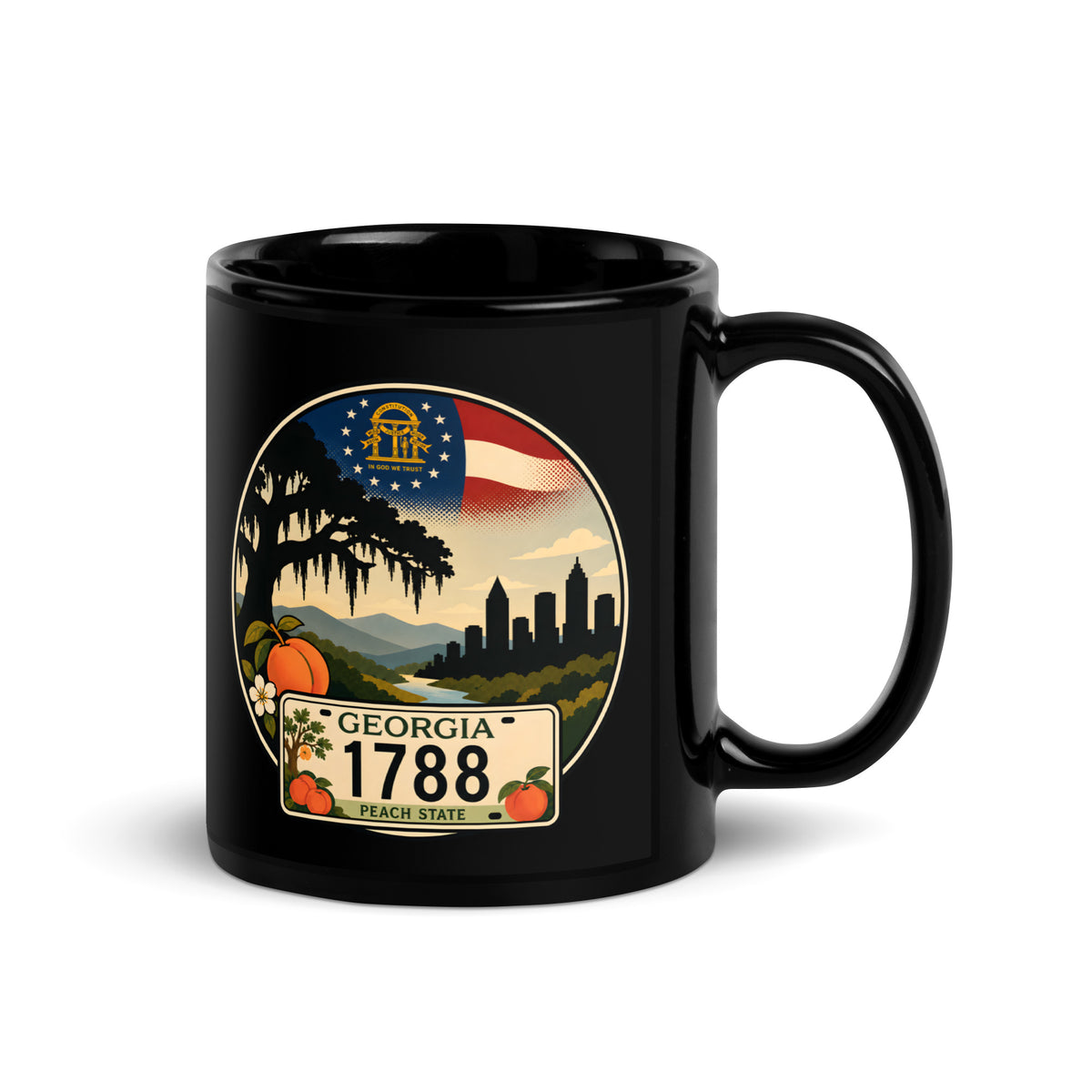 Georgia Black Glossy Mug
