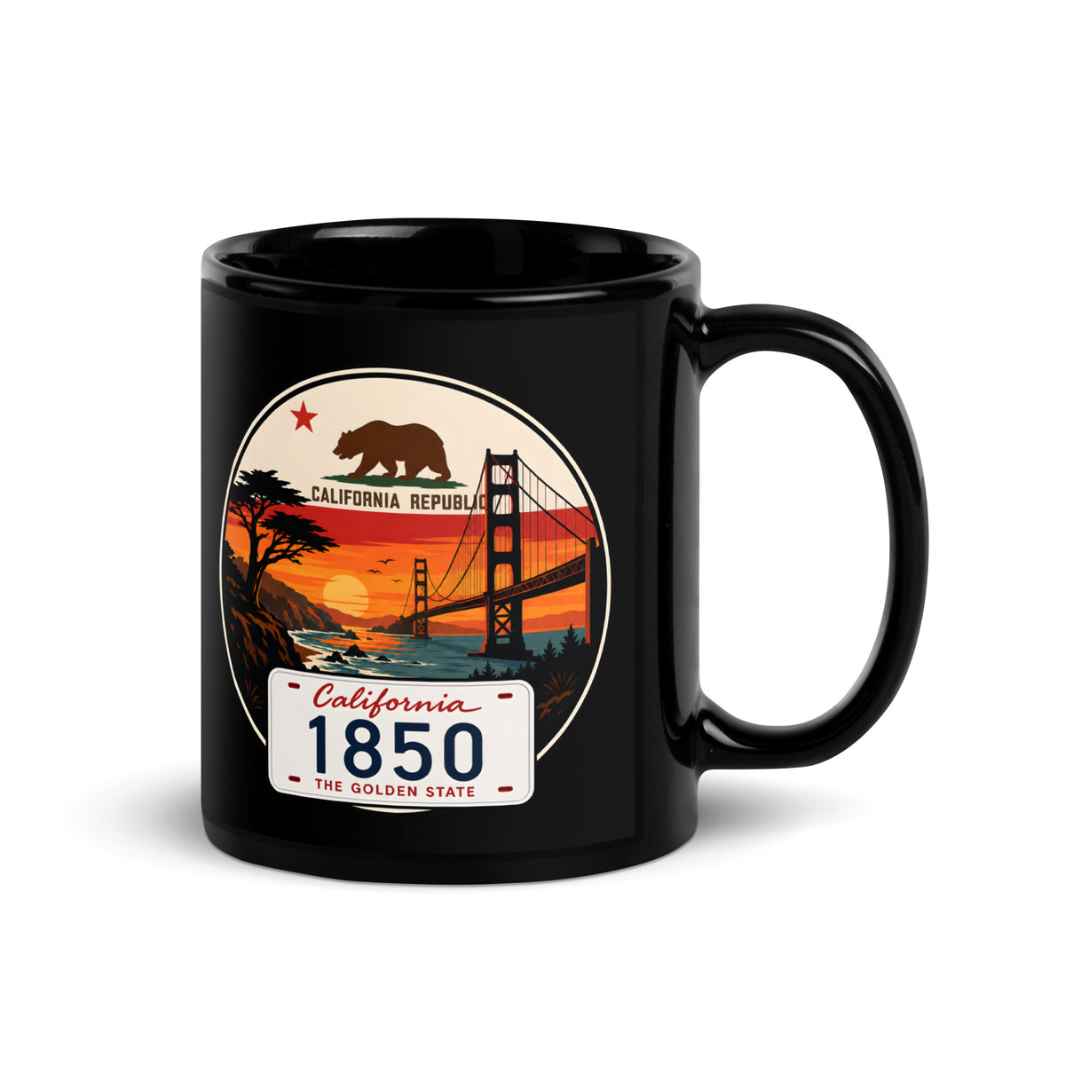 California Black Glossy Mug
