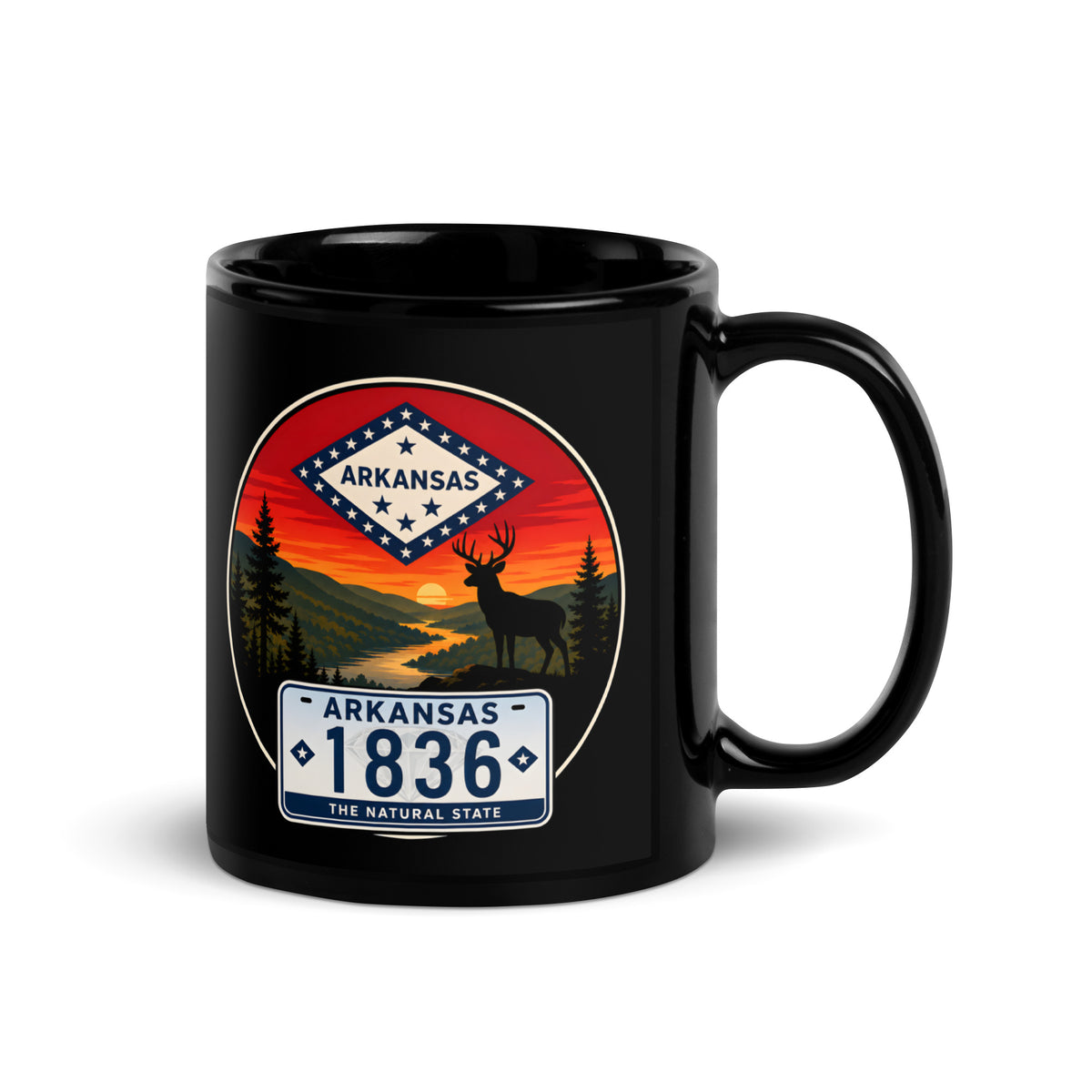 Arkansas Black Glossy Mug