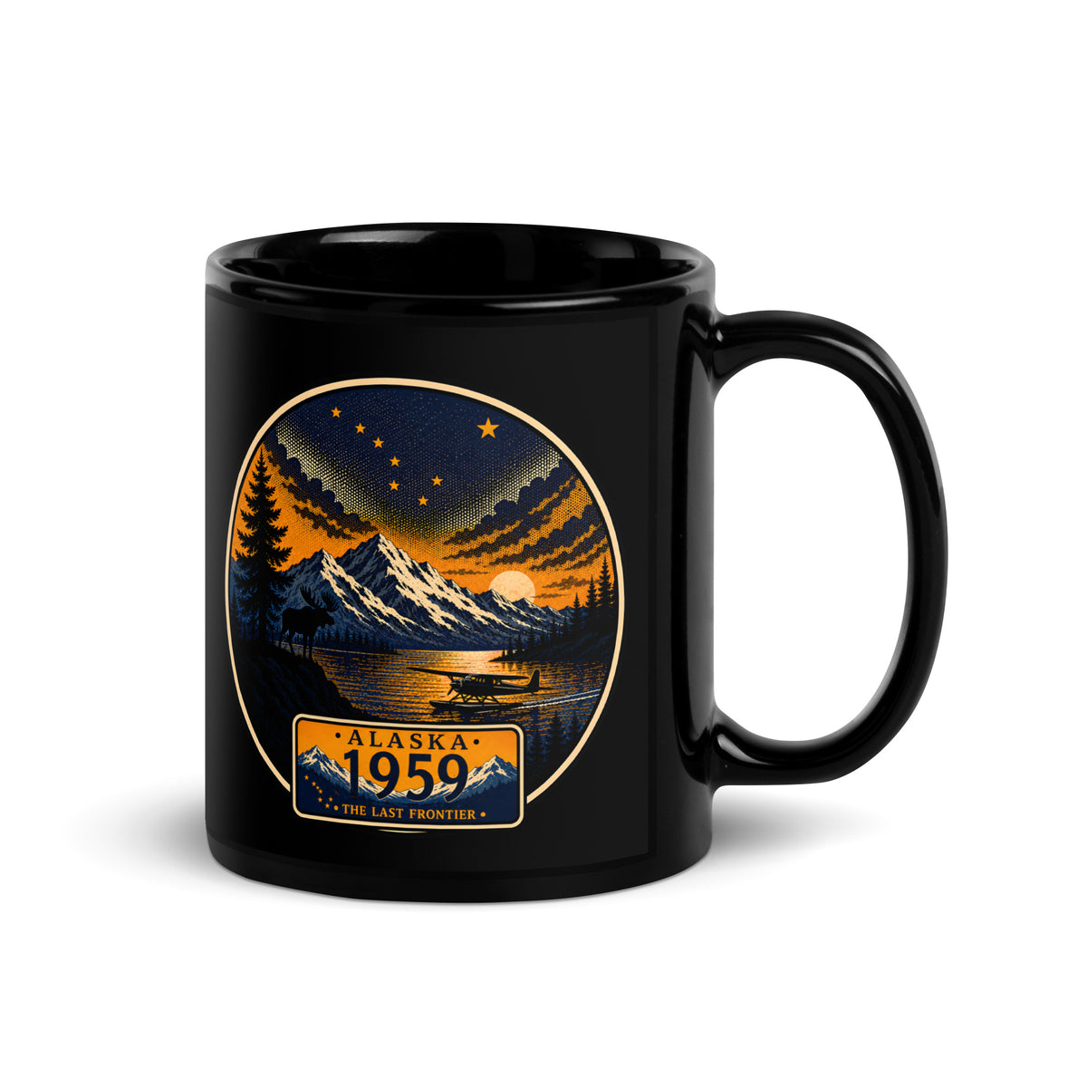Alaska Black Glossy Mug