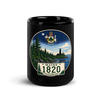 Maine Black Glossy Mug