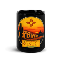 New Mexico Black Glossy Mug
