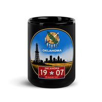 Oklahoma Black Glossy Mug