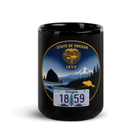 Oregon Black Glossy Mug
