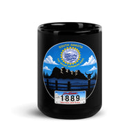 South Dakota Black Glossy Mug