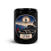 Virginia Black Glossy Mug