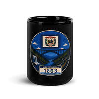 West Virginia Black Glossy Mug