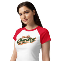 "Still Country" Women's Micro Rib Raglan Baby Tee